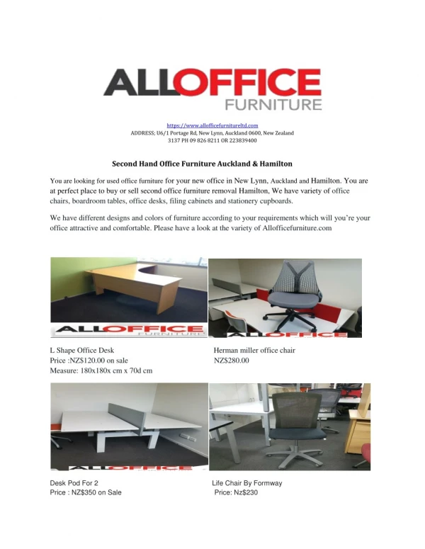 Second Hand Office Furniture Hamilton