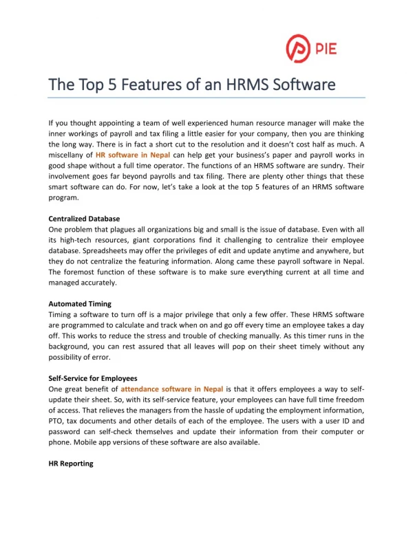 The Top 5 Features of an HRMS Software