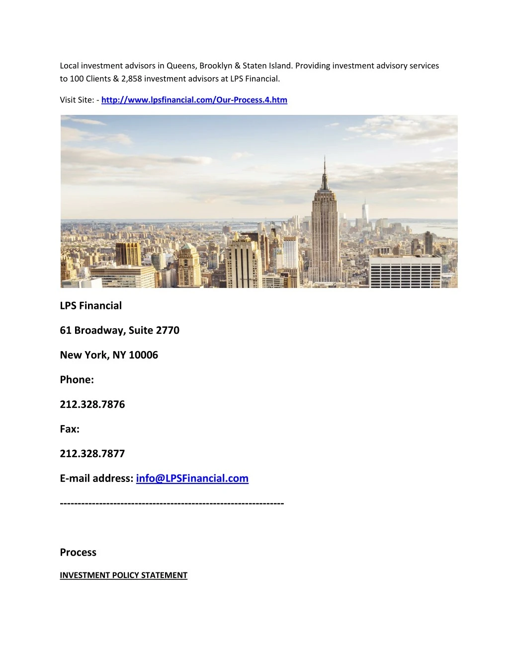 local investment advisors in queens brooklyn