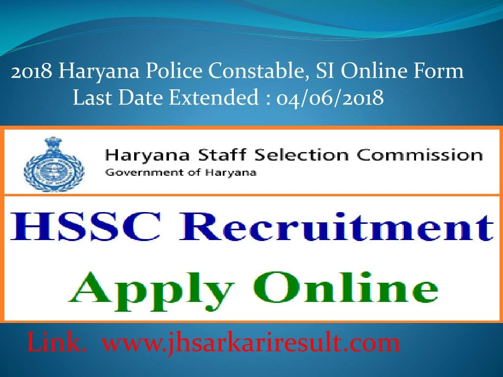 2018 haryana police constable si online form last