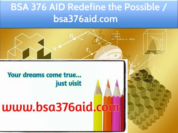 BSA 376 AID Redefine the Possible / bsa376aid.com