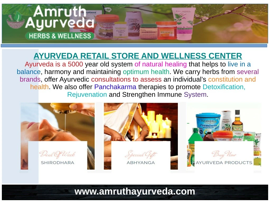 ayurveda retail store and wellness center