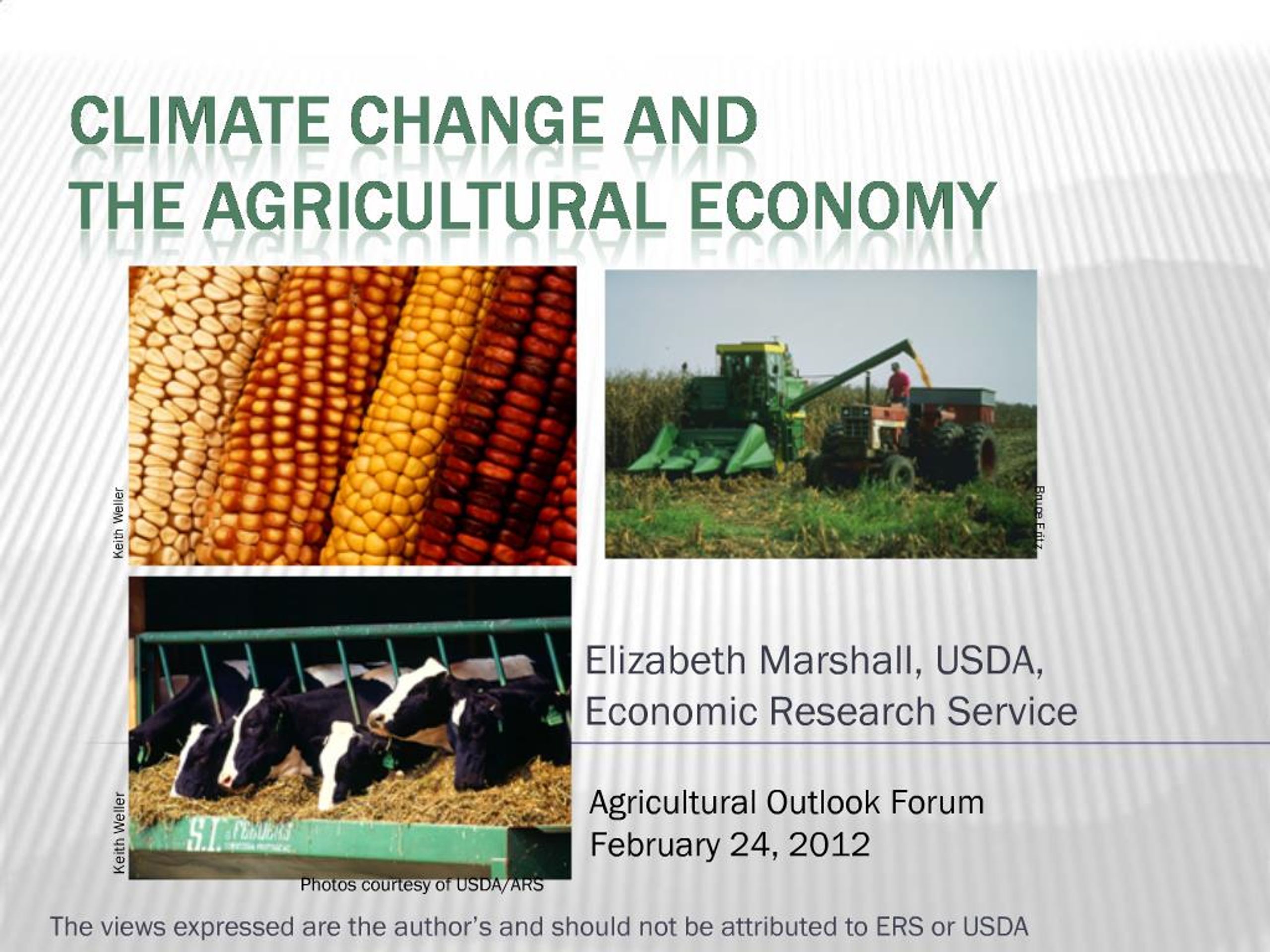 PPT - Climate Change and the Agricultural Economy PowerPoint ...