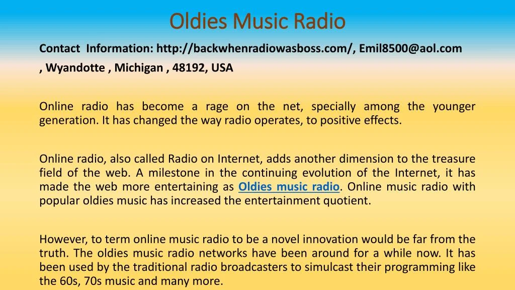 oldies music radio