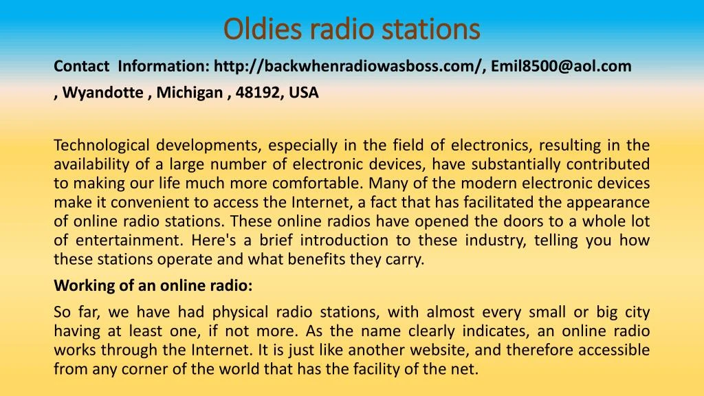 oldies radio stations