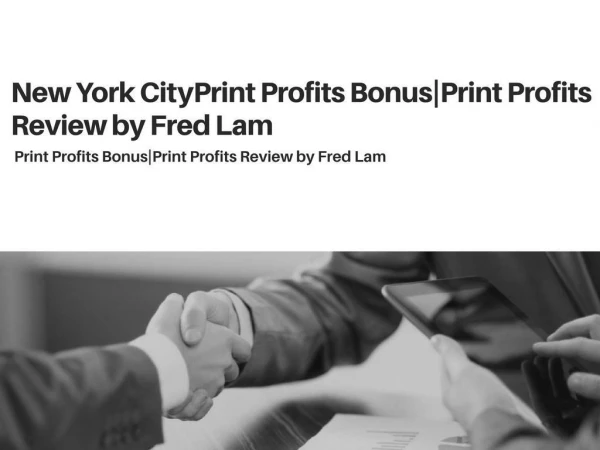 Print Profits Bonus