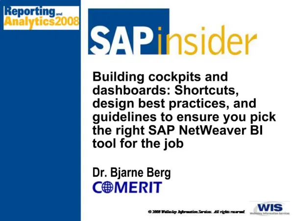 Building cockpits and dashboards: Shortcuts, design best practices, and guidelines to ensure you pick the right SAP NetW