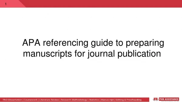 APA referencing Guide for manuscript publication
