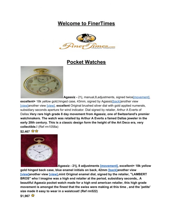 Railroad Pocket Watches For Sale