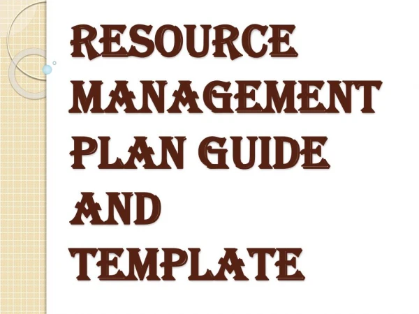 Resource Management Plan Guide and Template by Expert Toolkit
