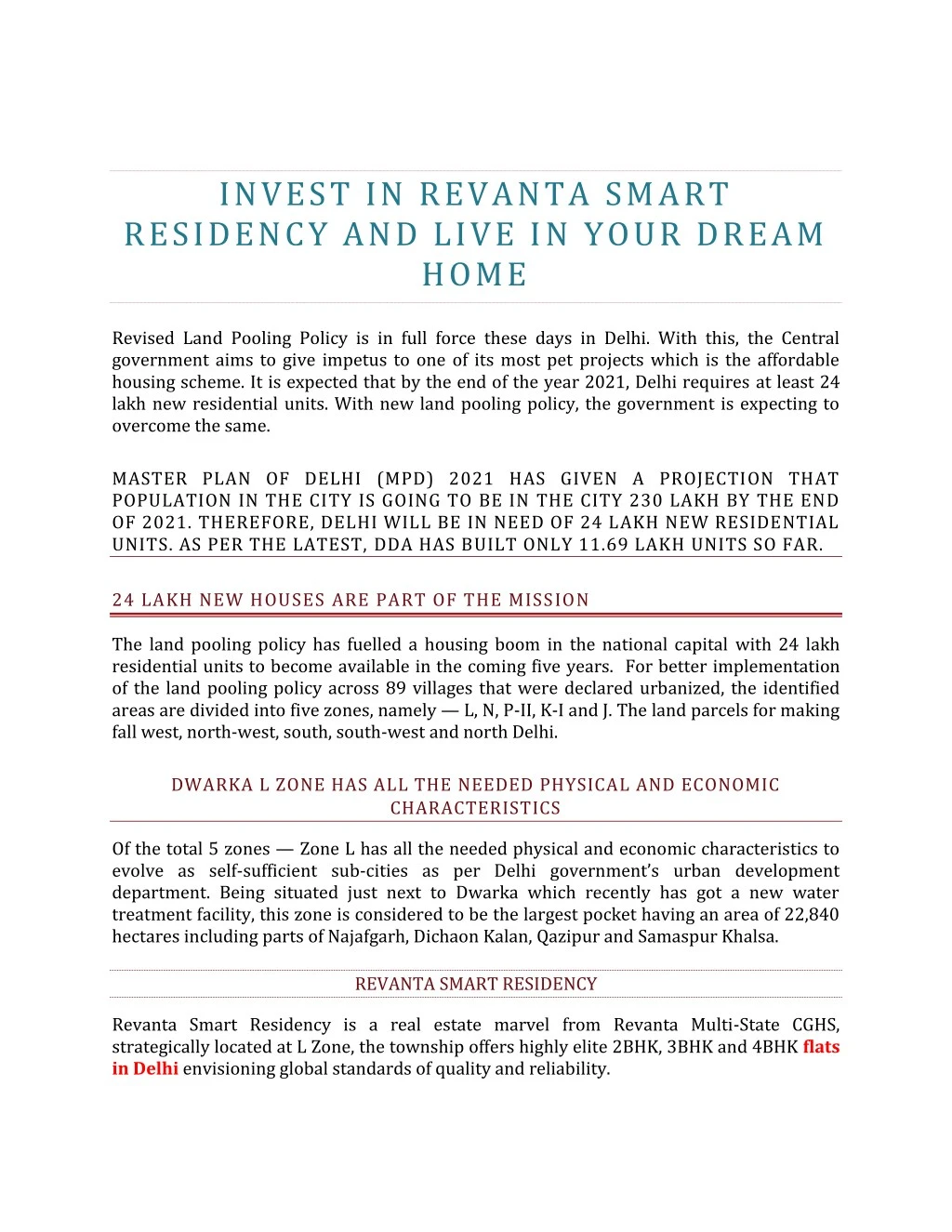 invest in revanta smart residency and live