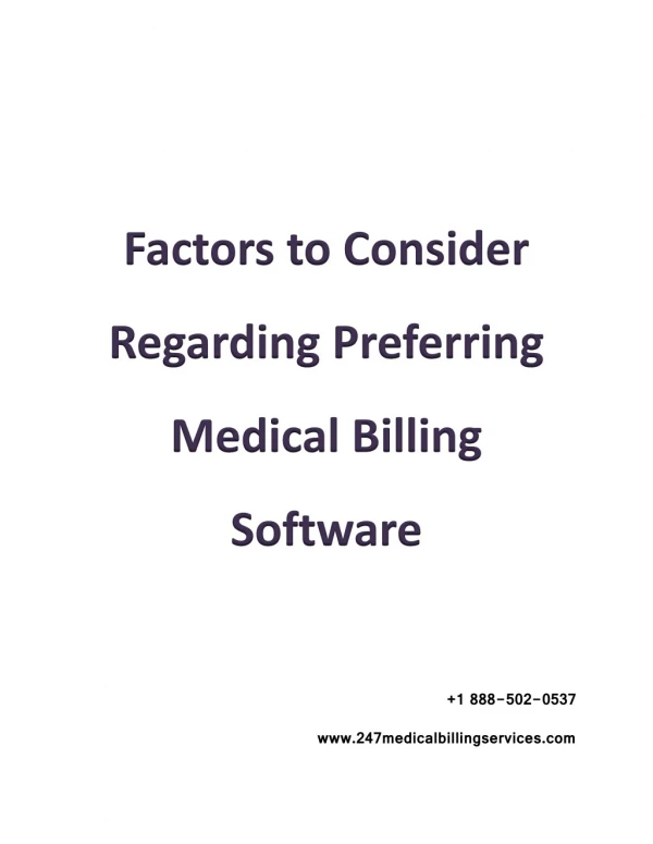 Factors to Consider Regarding Preferring Medical Billing Software