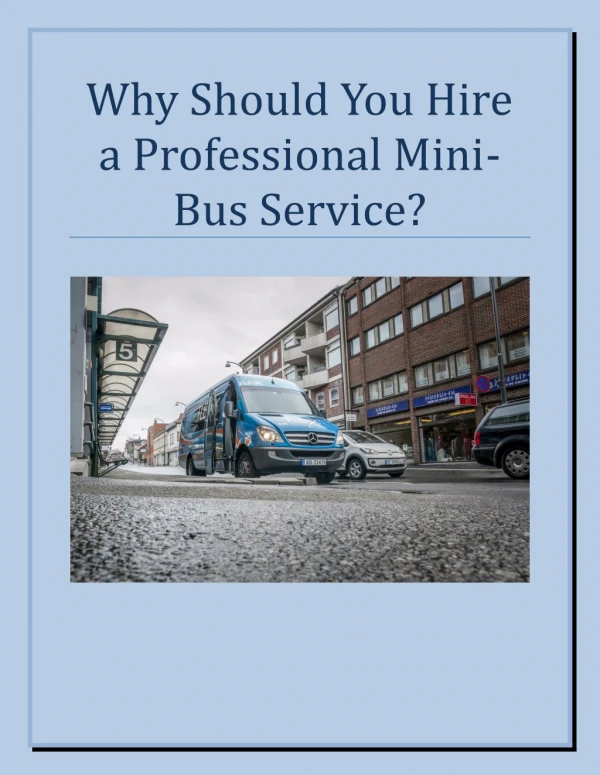 Why Should You Hire a Professional Mini-Bus Service?