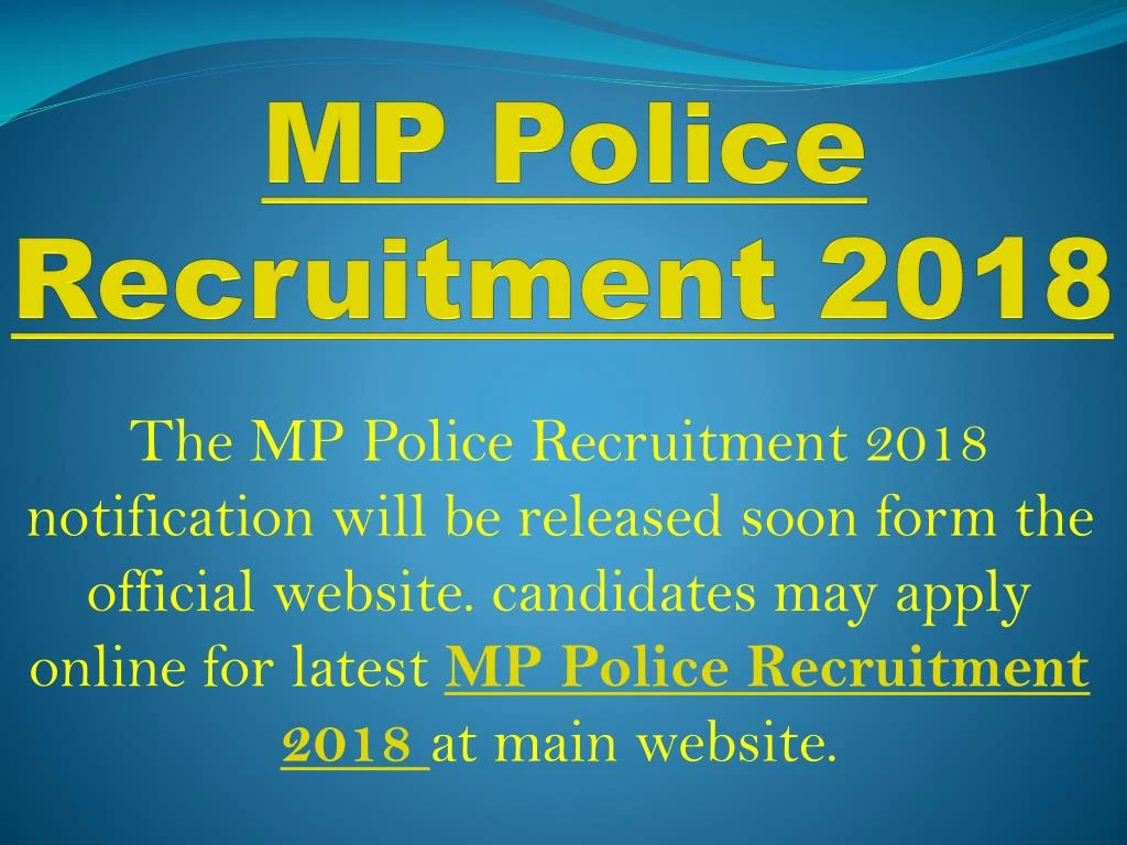 mp police recruitment 2018