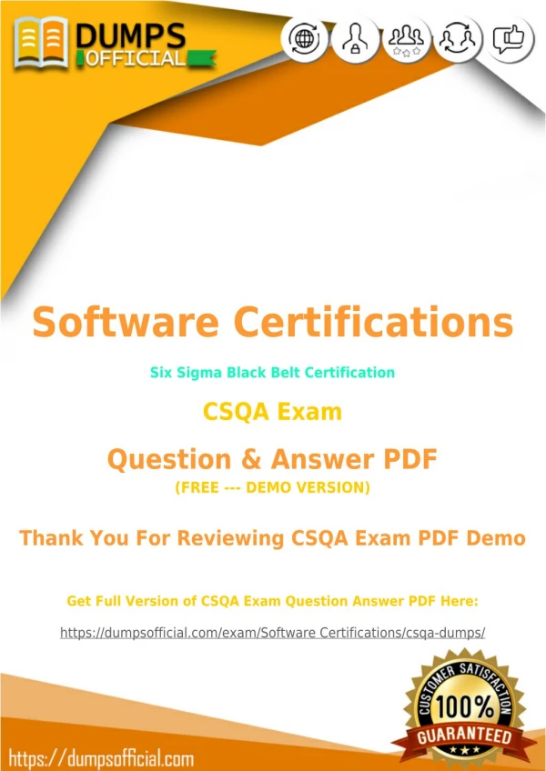 Prepare CSQA Exam with Actual CSQA Dumps [PDF]