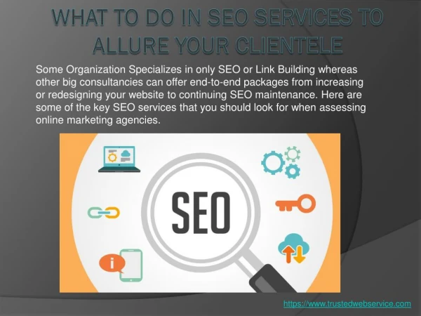 What To Do In SEO Services To Allure Your Clientele