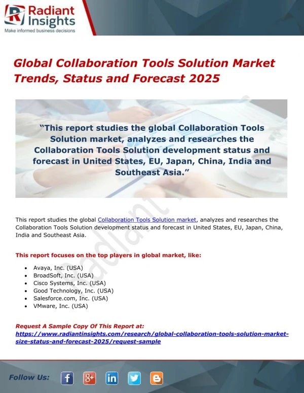 Global Collaboration Tools Solution Market Trends, Status and Forecast 2025