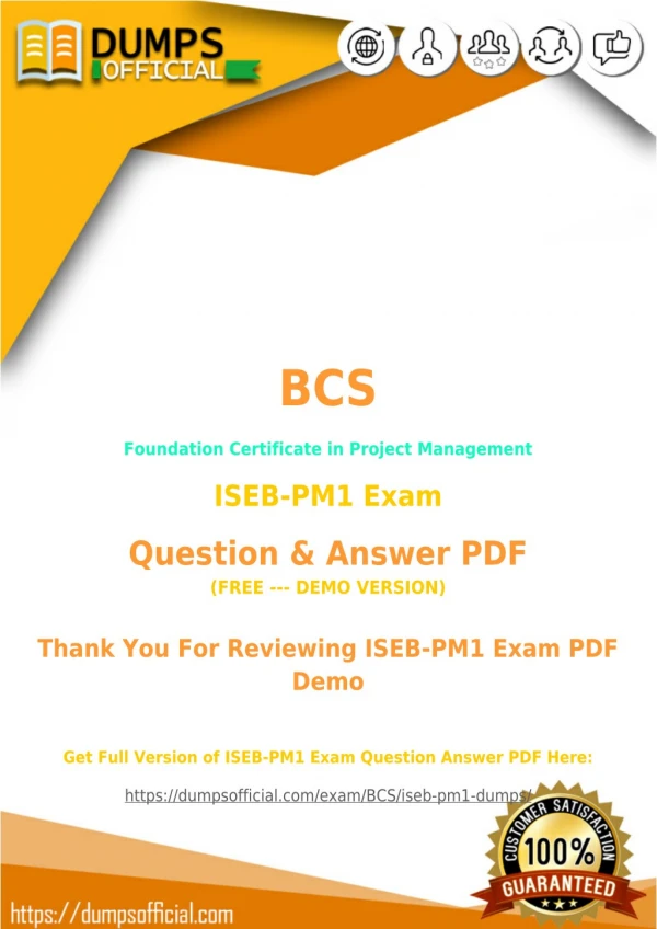 Pass Your ISEB-PM1 Exam with Authentic ISEB-PM1 Dumps [PDF]