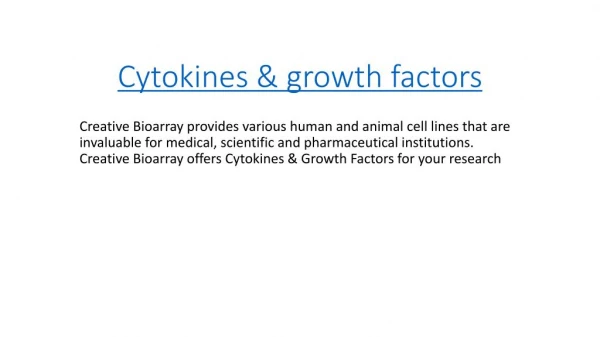 cytokines & growth factors