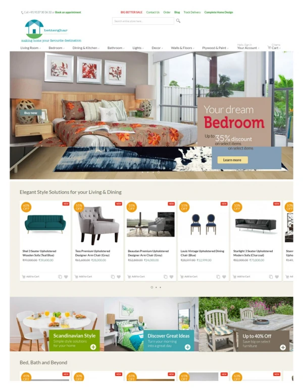 Home Decor Online - Buy Furniture, Lights, Wall Arts Online | BetterGhar