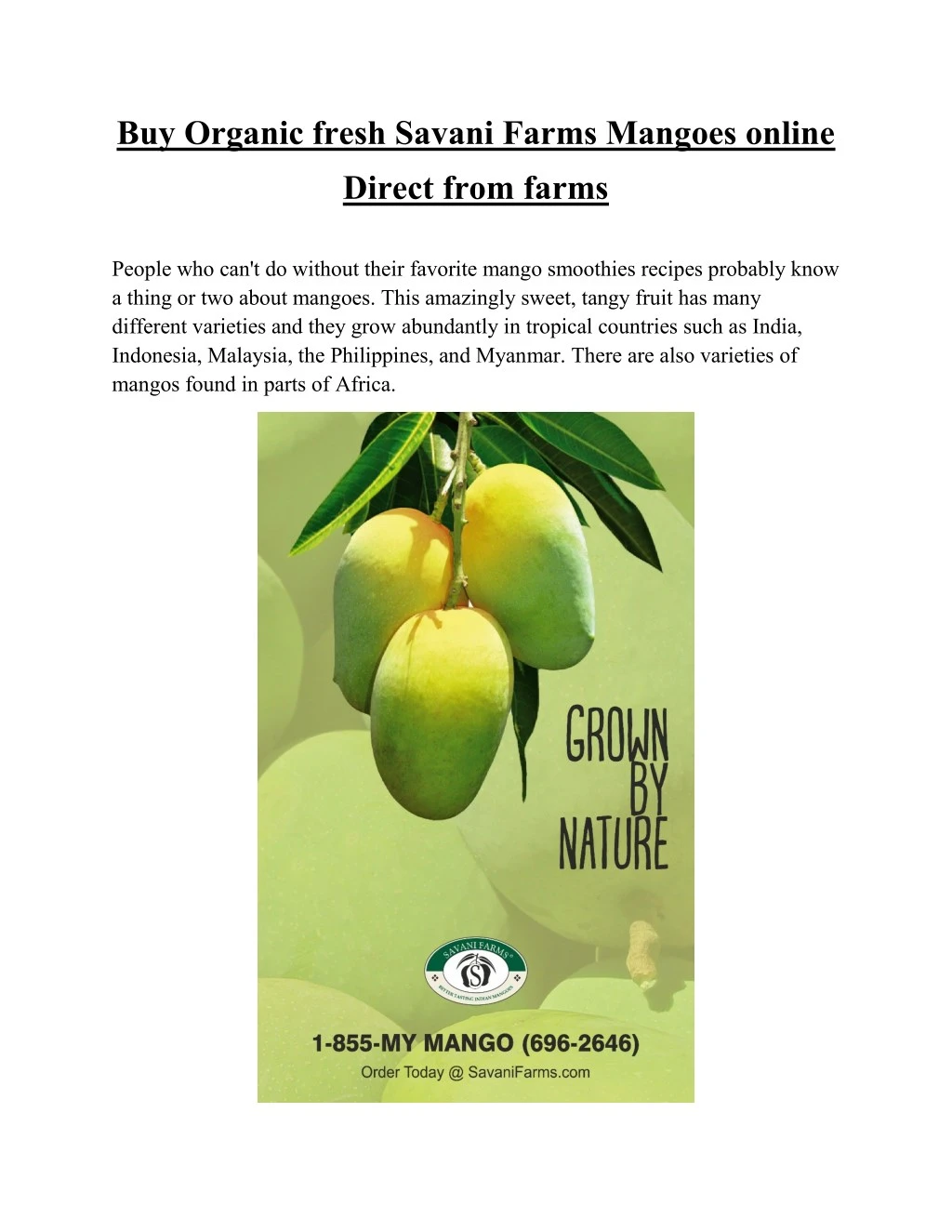 buy organic fresh savani farms mangoes online