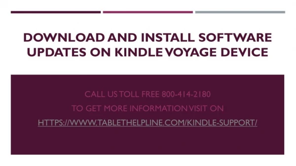 Download And Install Software Updates On Kindle Voyage Device