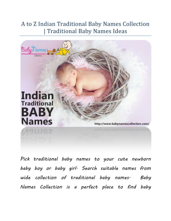 A to Z Indian Traditional Baby Names Collection | Traditional Baby Names Ideas