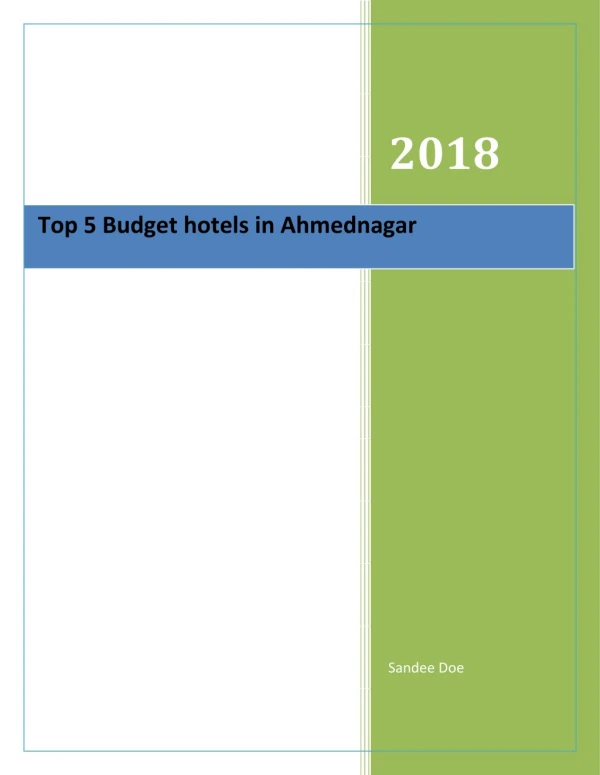 Top 5 Budget hotels in Ahmednagar