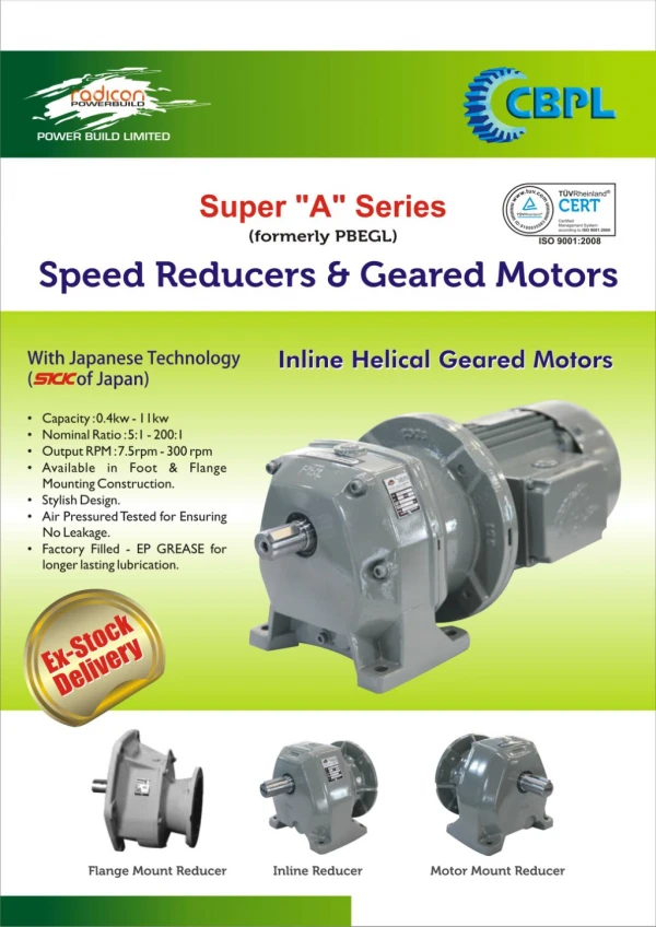 Super "A" Series Geared Motor New Catalogue