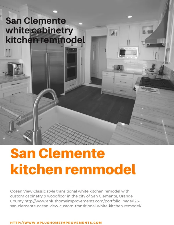 San Clemente white cabinetry kitchen remodel