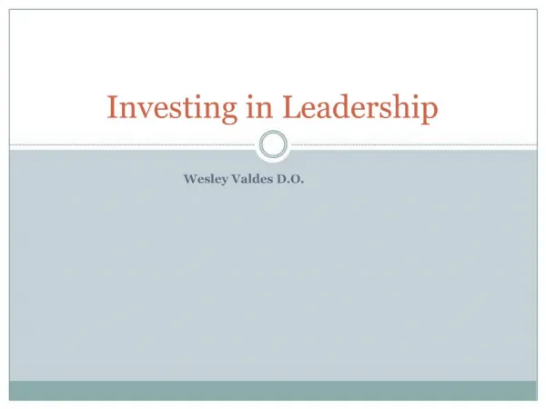 Investing in Leadership
