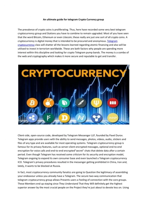 telegram cryptocurrency group