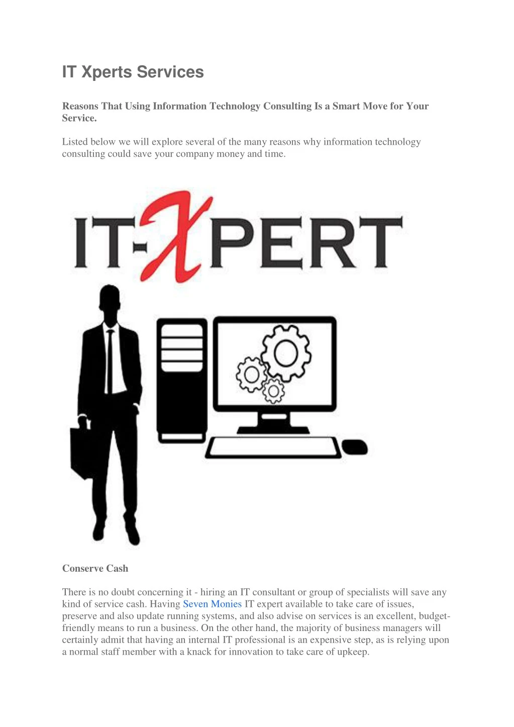 it xperts services reasons that using information