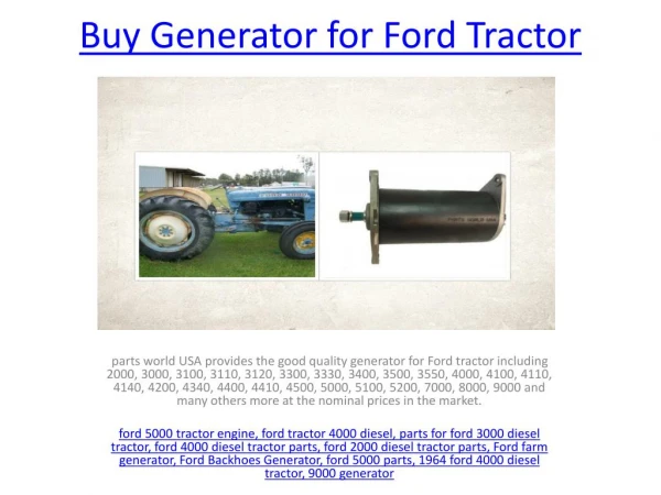 Generator for Ford Tractor