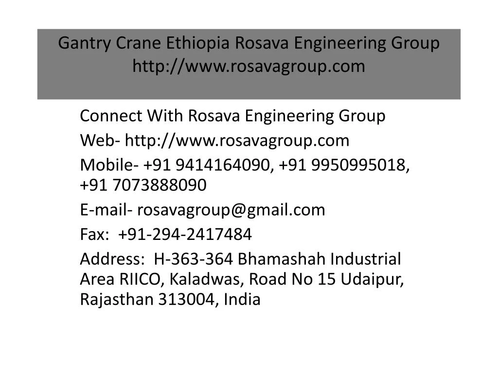 gantry crane ethiopia rosava engineering group http www rosavagroup com