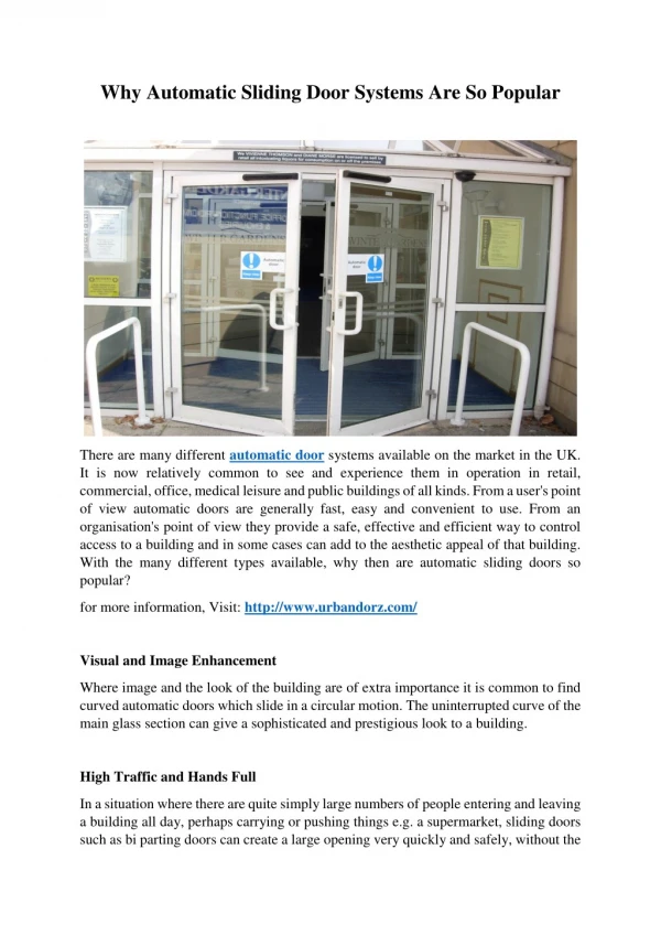 Why Automatic Sliding Door Systems Are So Popular