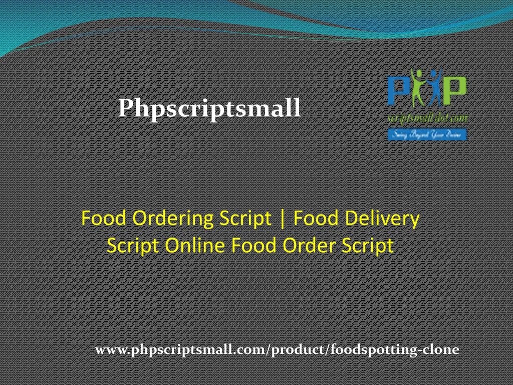 food ordering script food delivery script online food order script