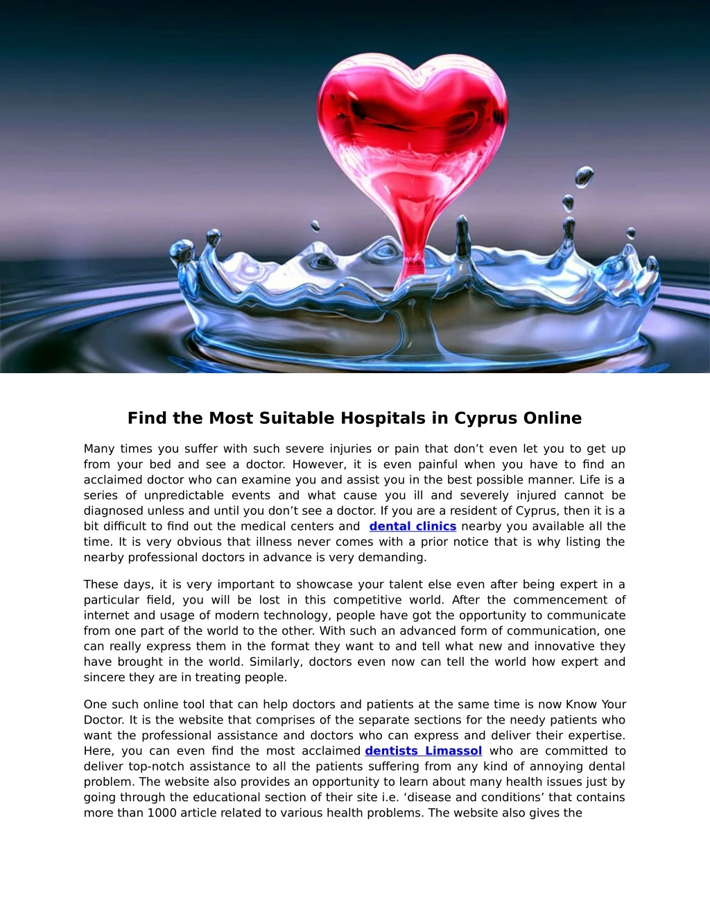 find the most suitable hospitals in cyprus online