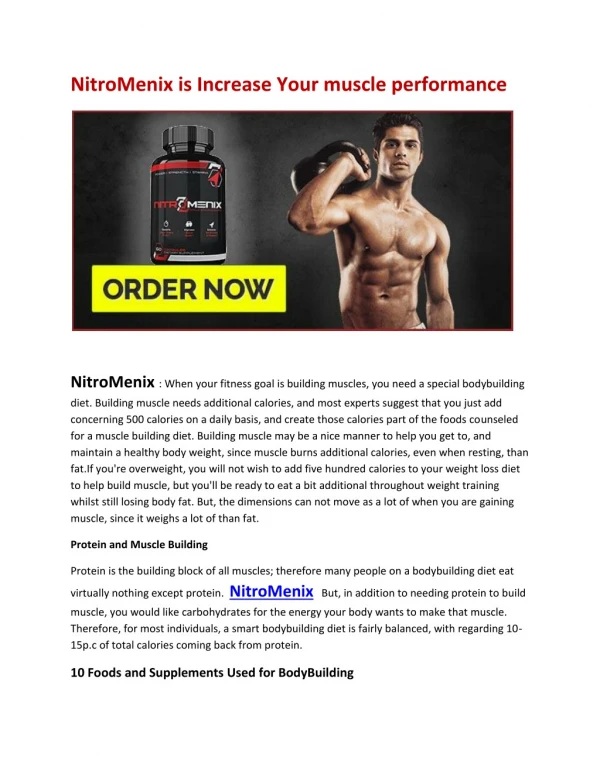 NitroMenix is Increase Your muscle performance