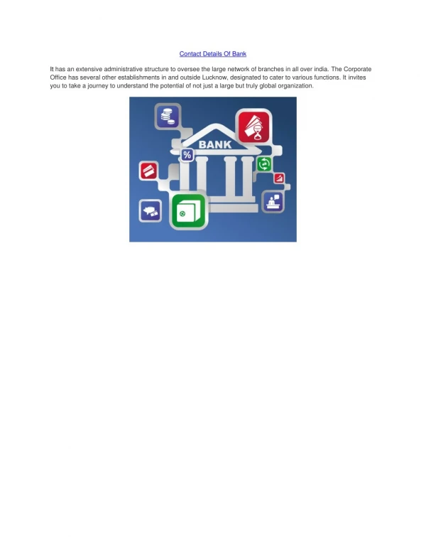 contact details of bank