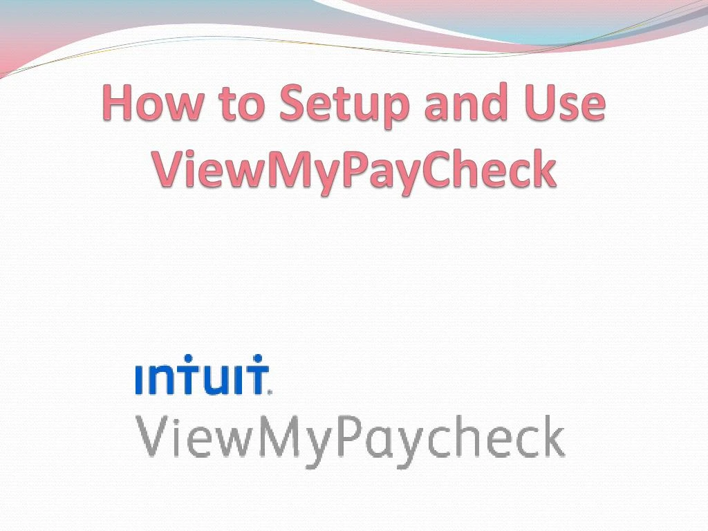 how to setup and use viewmypaycheck