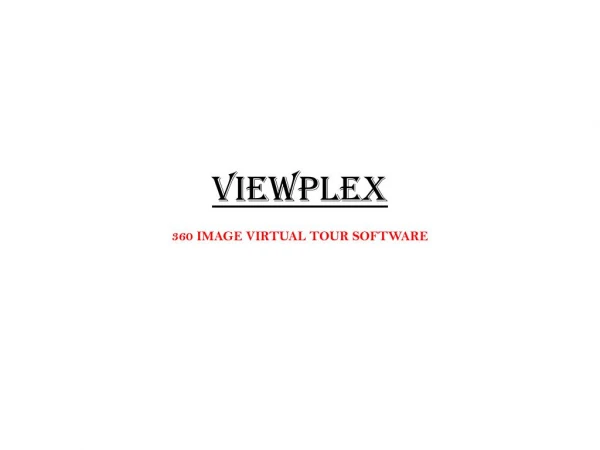 Virtual Tour - Virtual Tour Software - ViewPlex