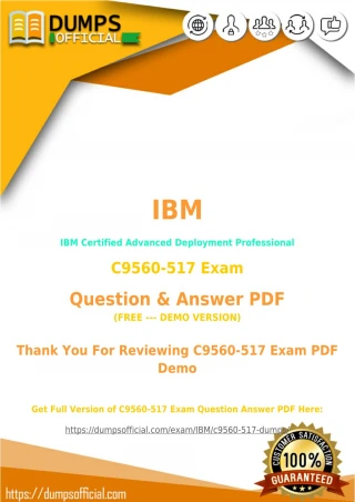How to Pass IBM C9560-517 Exam Easily