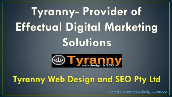 Tyranny- Provider of Effectual Digital Marketing Solutions