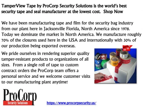 Tamper View Tape - Pro Corp Security