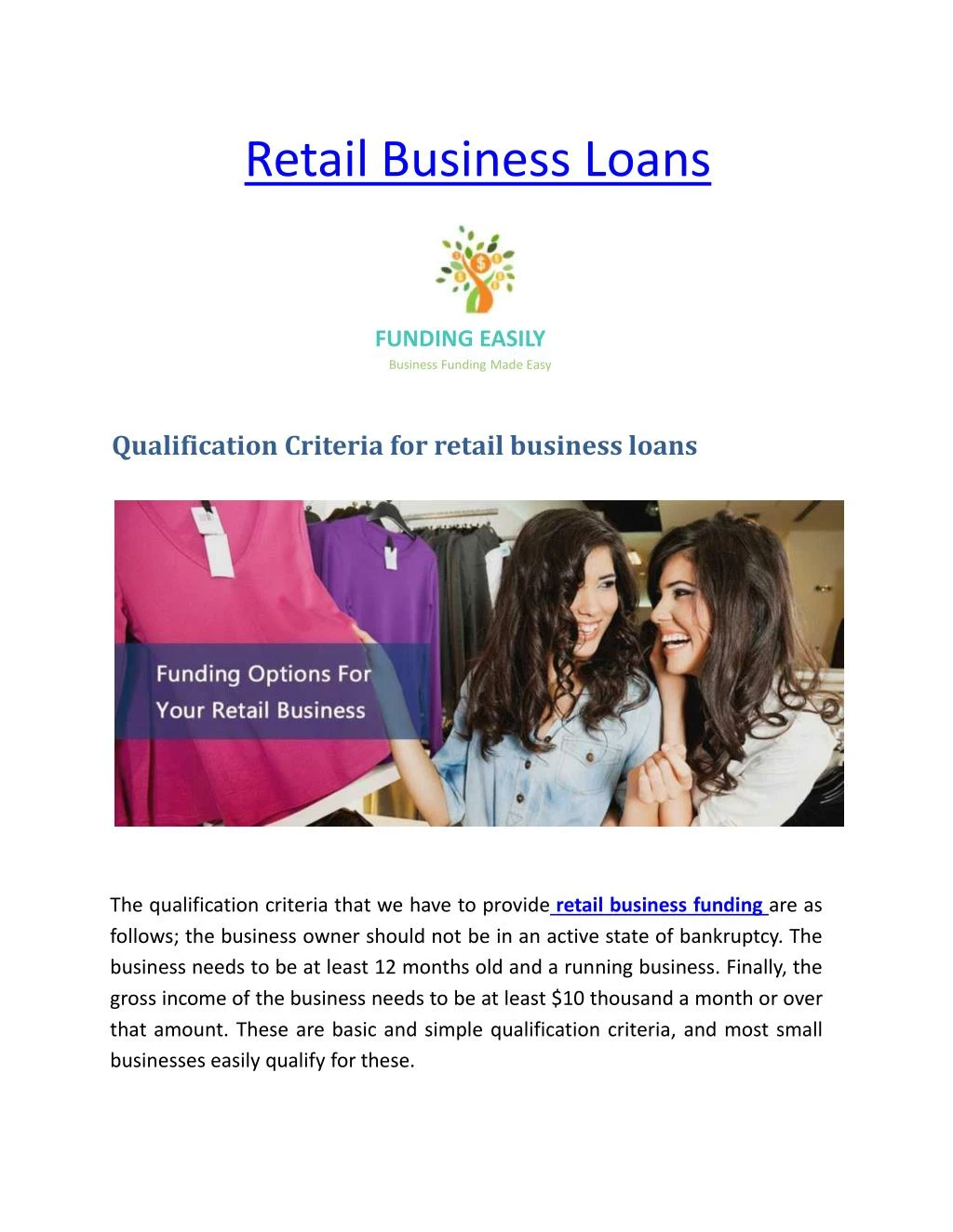 retail business loans