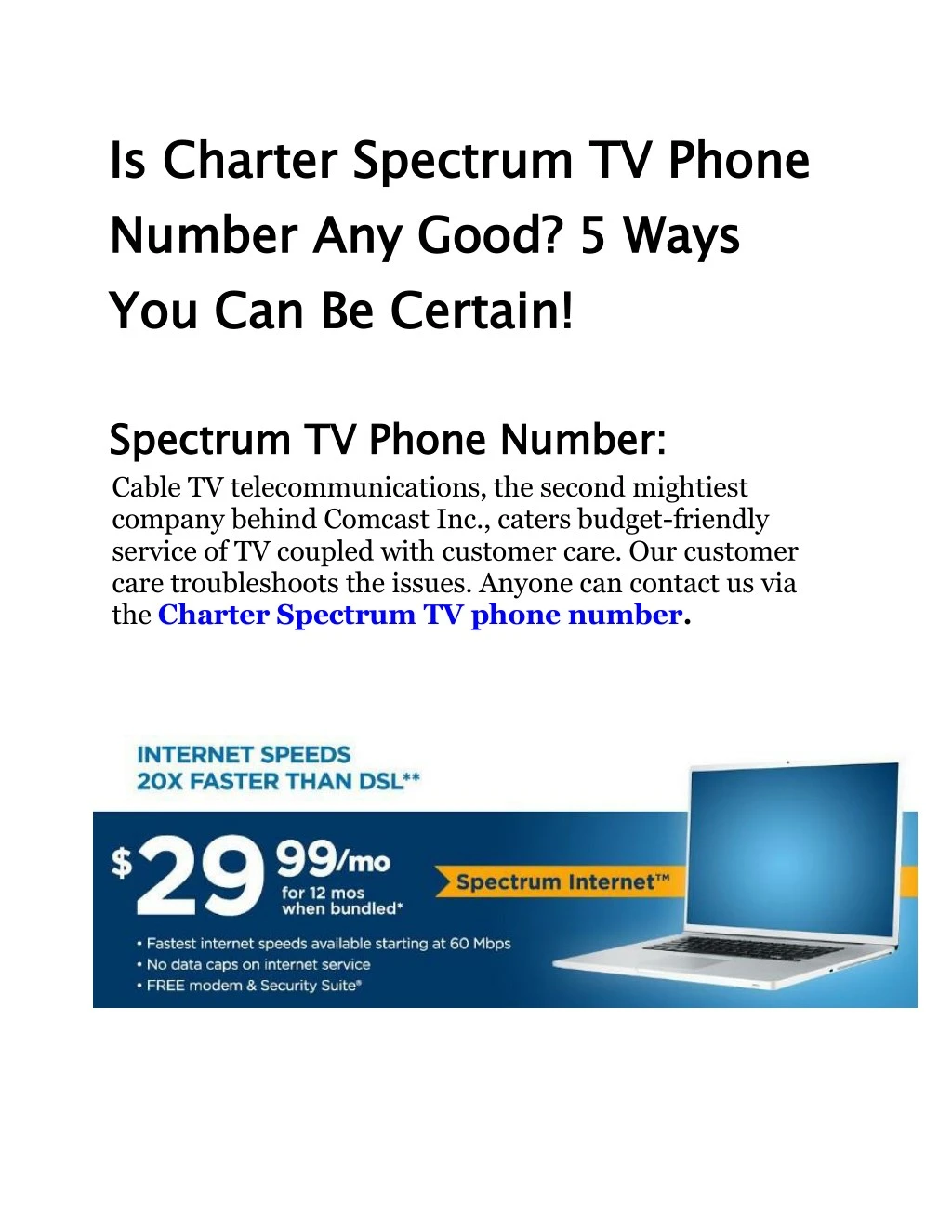 is charter spectrum tv phone number any good