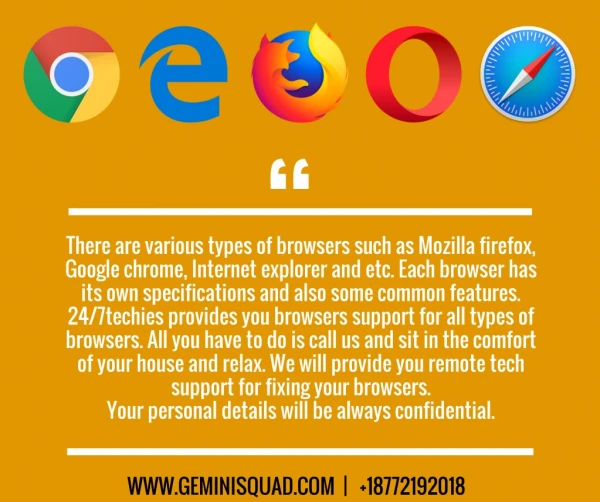 World’s best browser support services anytime anywhere !