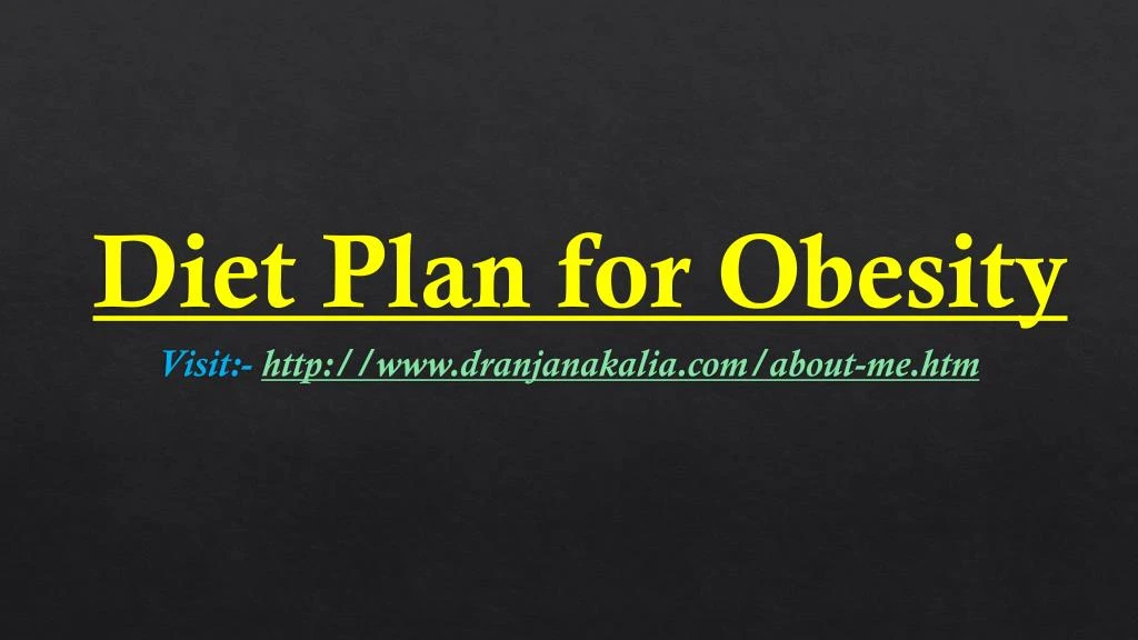 diet plan for obesity