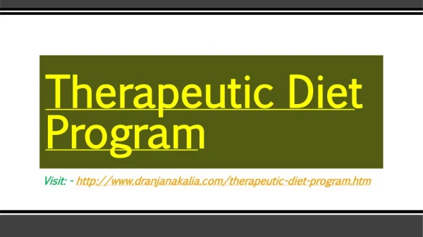 Therapeutic Diet Program